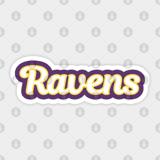 Ravens Script Sticker by twothree